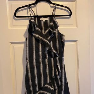 Strappy sundress, black and white, crossover style